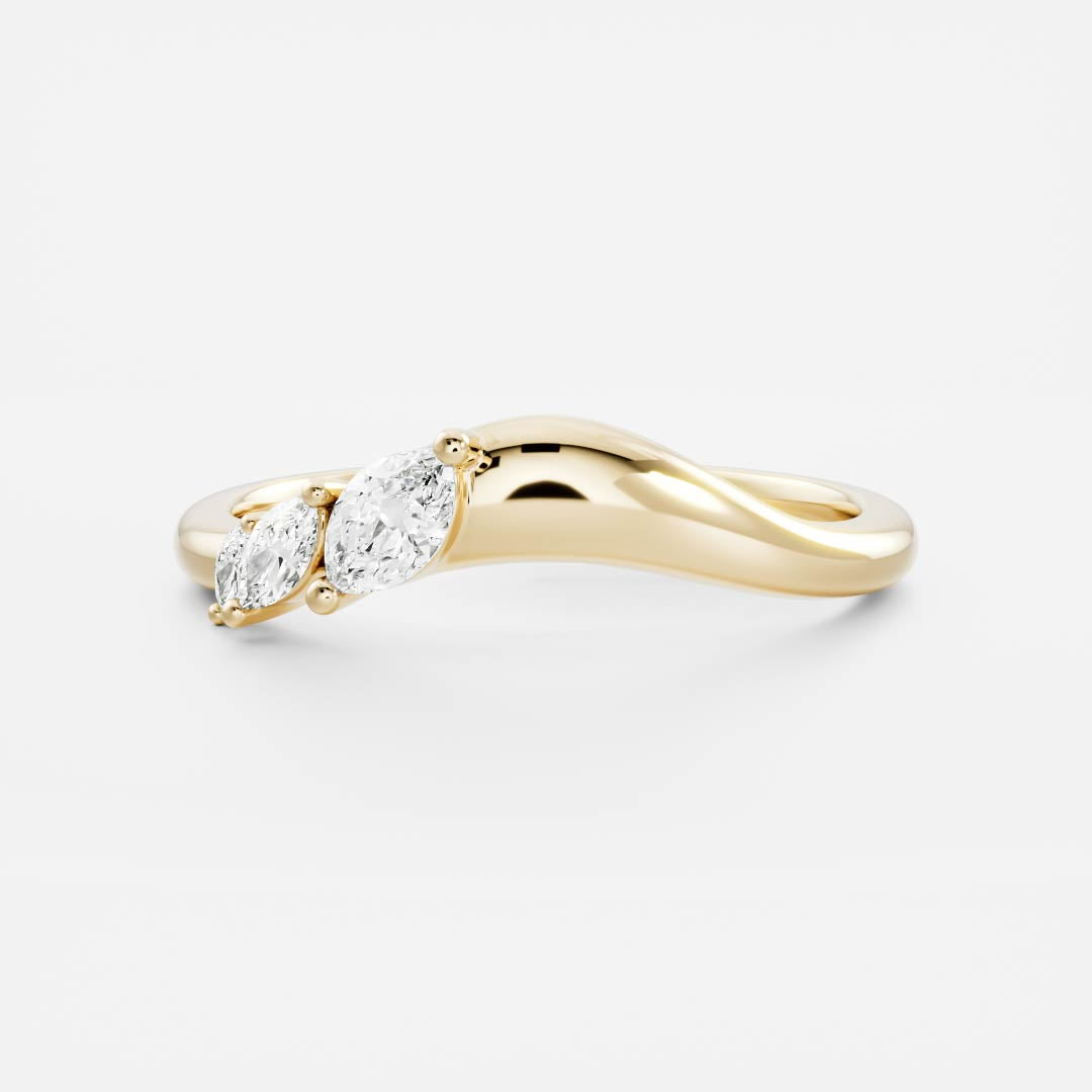 The Eve Ring - Curved Marquise Wedding Ring