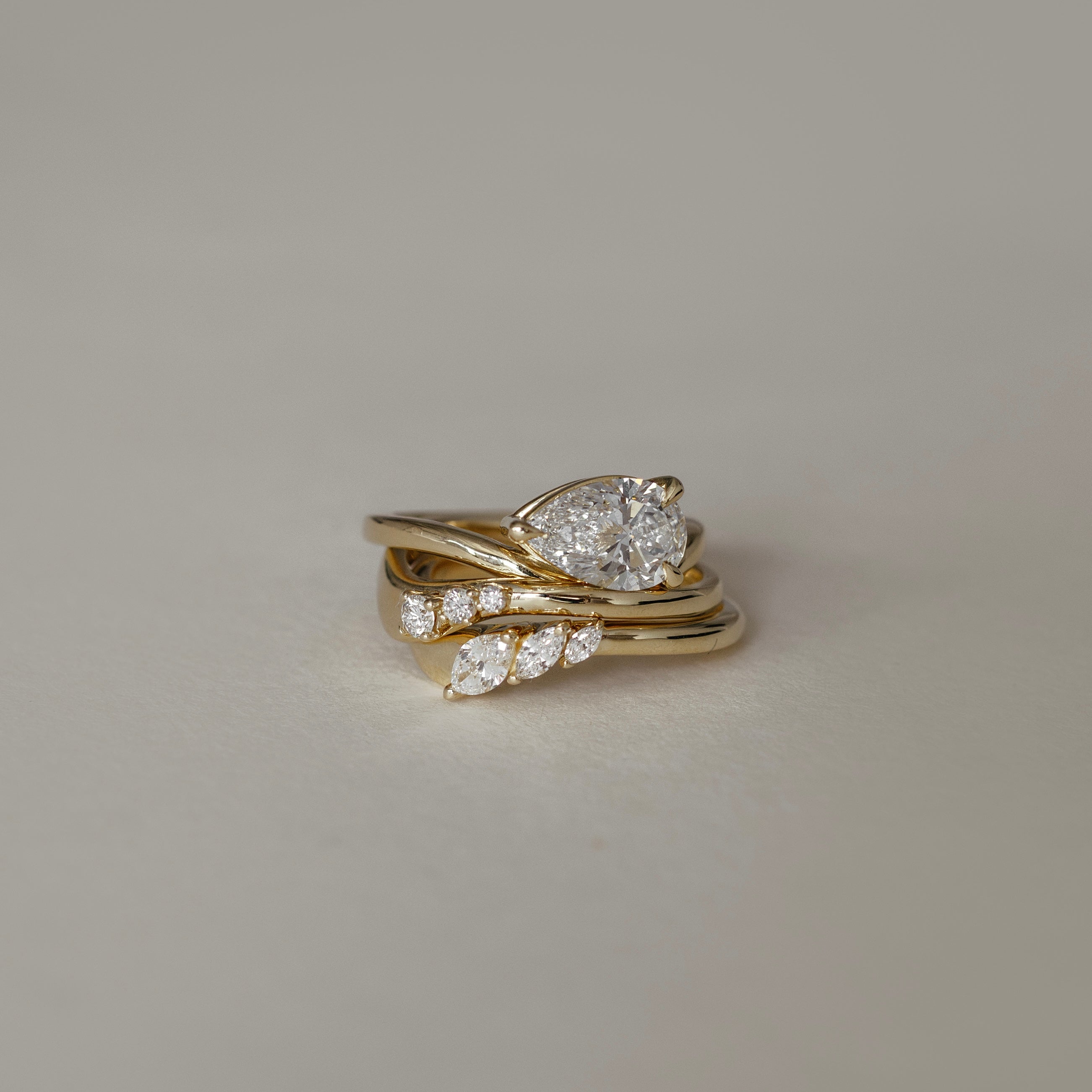 The Eve Ring - Curved Round Brilliant Wedding Ring additional view 2