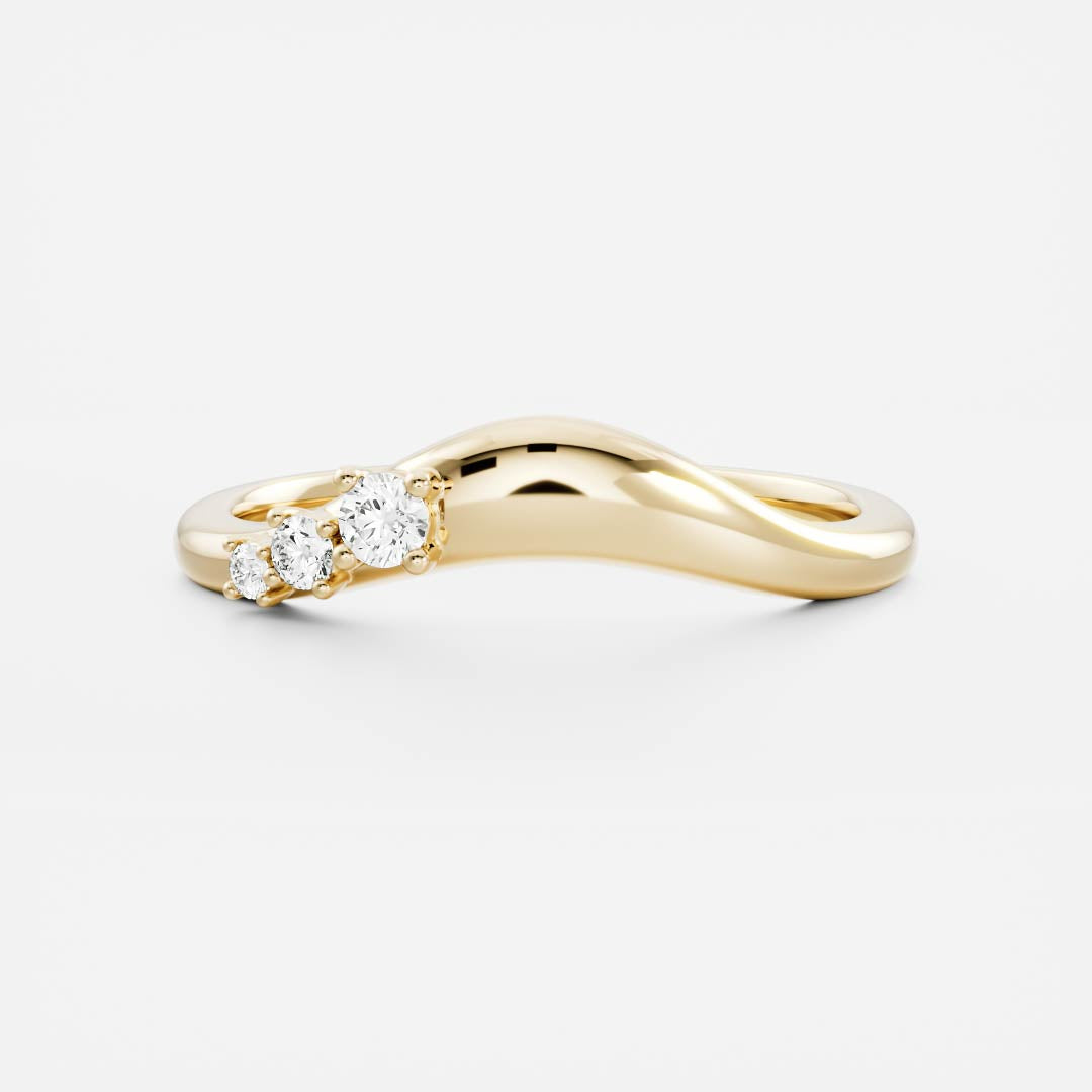 The Eve Ring - Curved Round Brilliant Wedding Ring