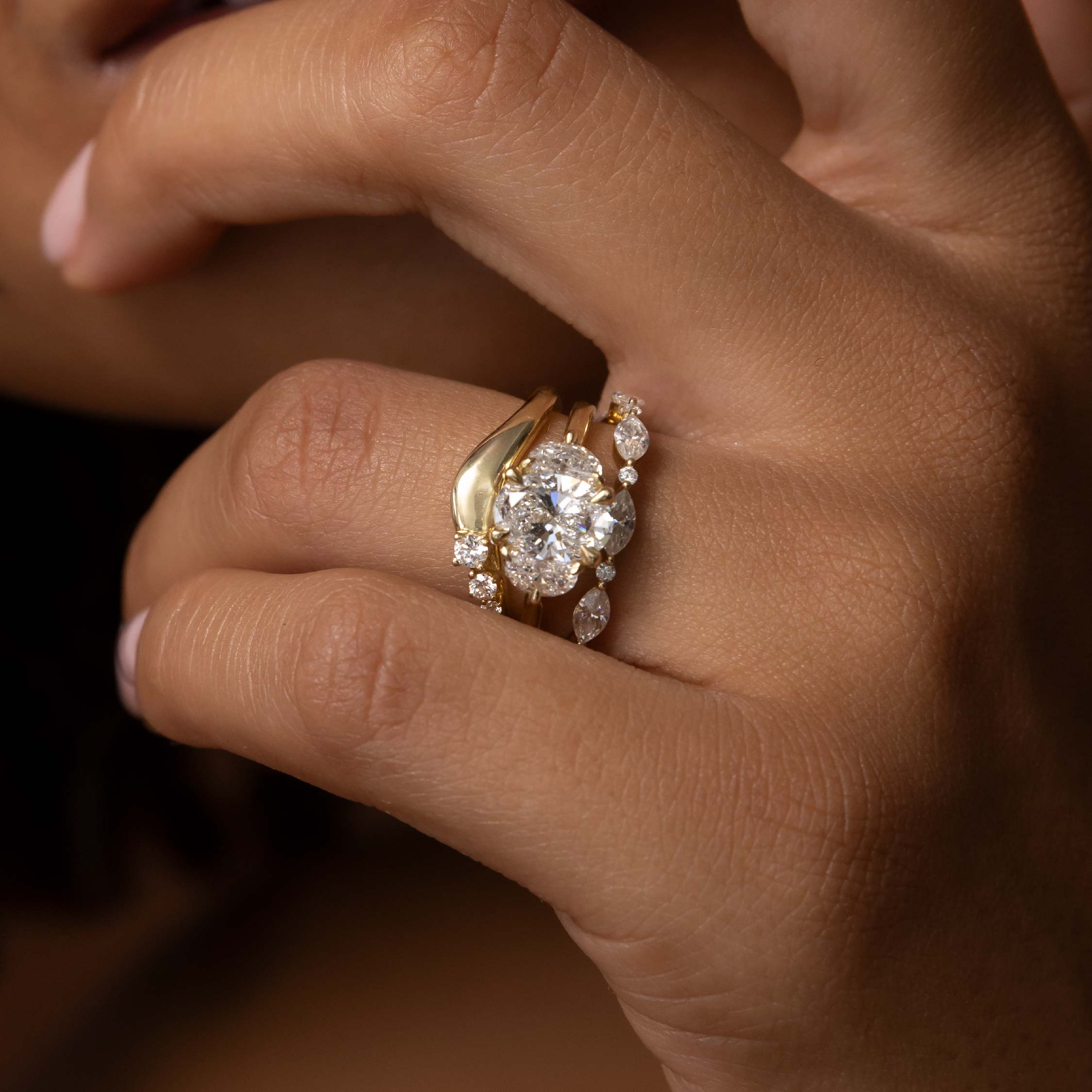The Freya Ring - Marquise and Round Brilliant Ring additional view 3