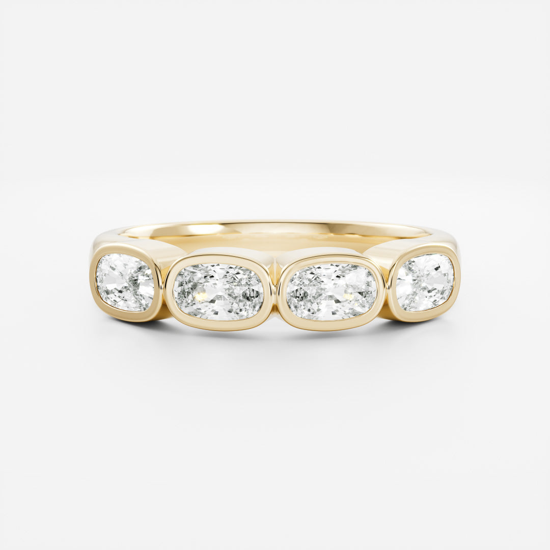 The Harper Ring - Elongated Cushion Bezel Wedding Ring