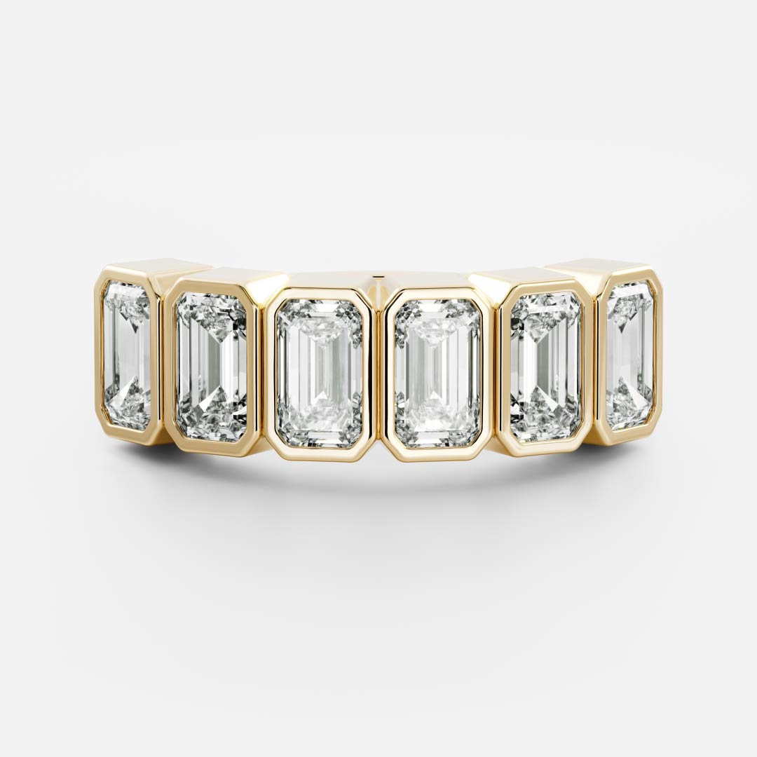The Harper Ring - Emerald Bezel Wedding Ring