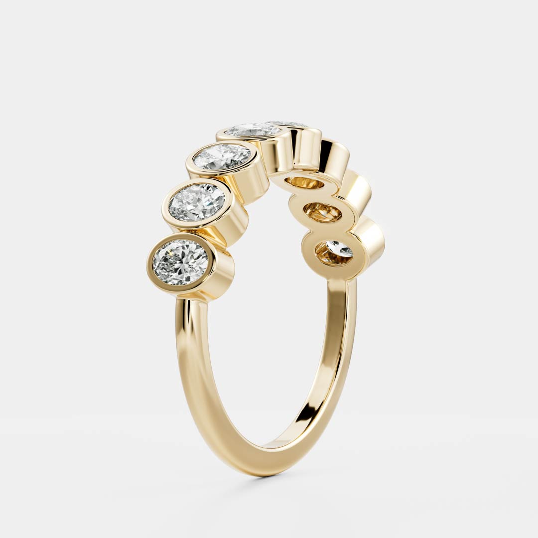 The Harper Ring - Oval Bezel Wedding Ring additional view 1