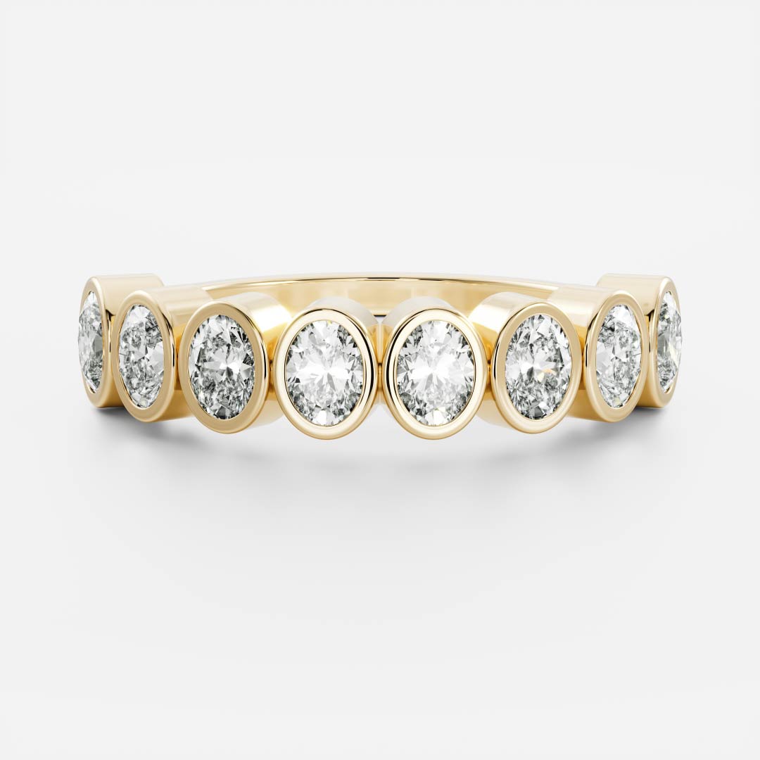 The Harper Ring - Oval Bezel Wedding Ring