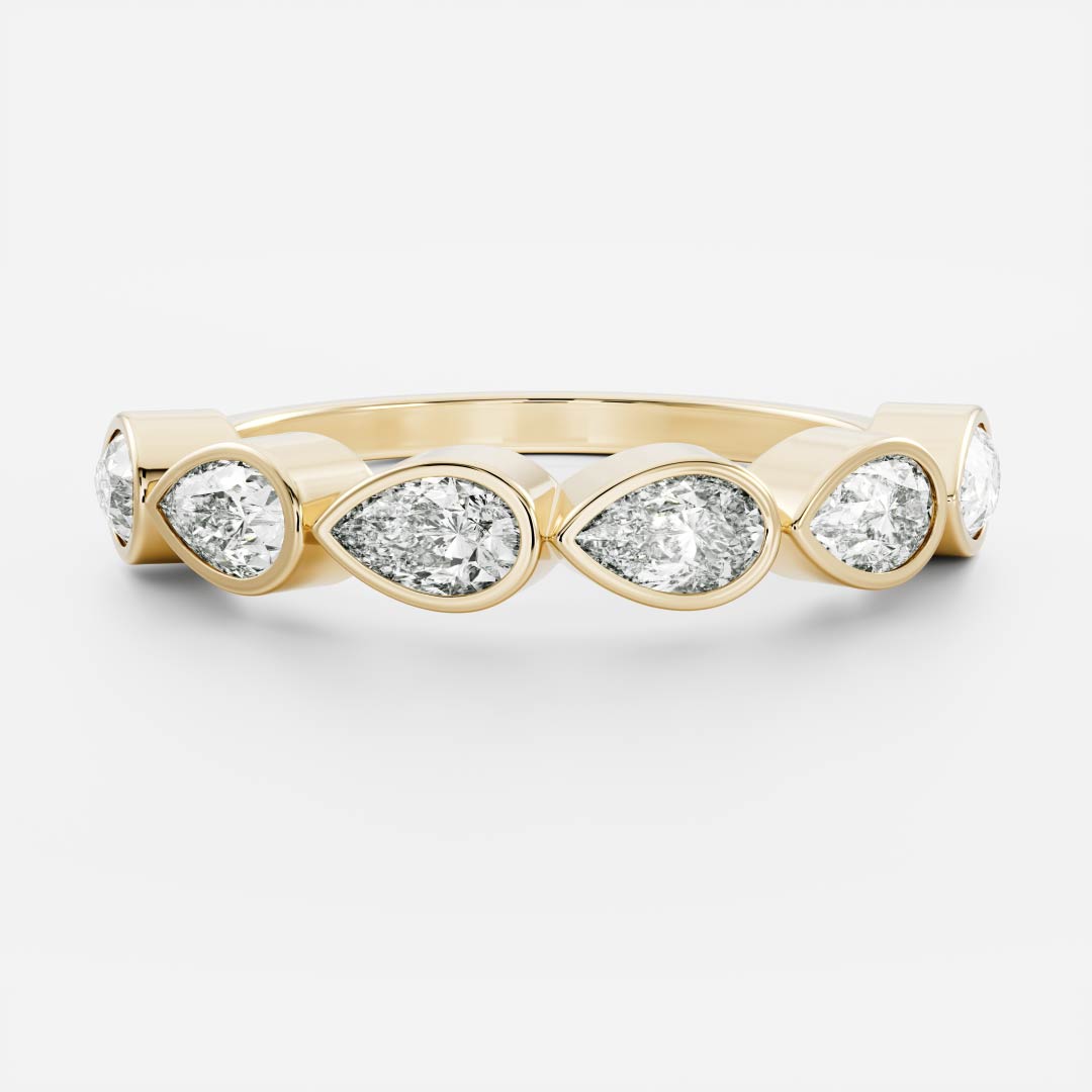 The Harper Ring - Pear Bezel Wedding Ring