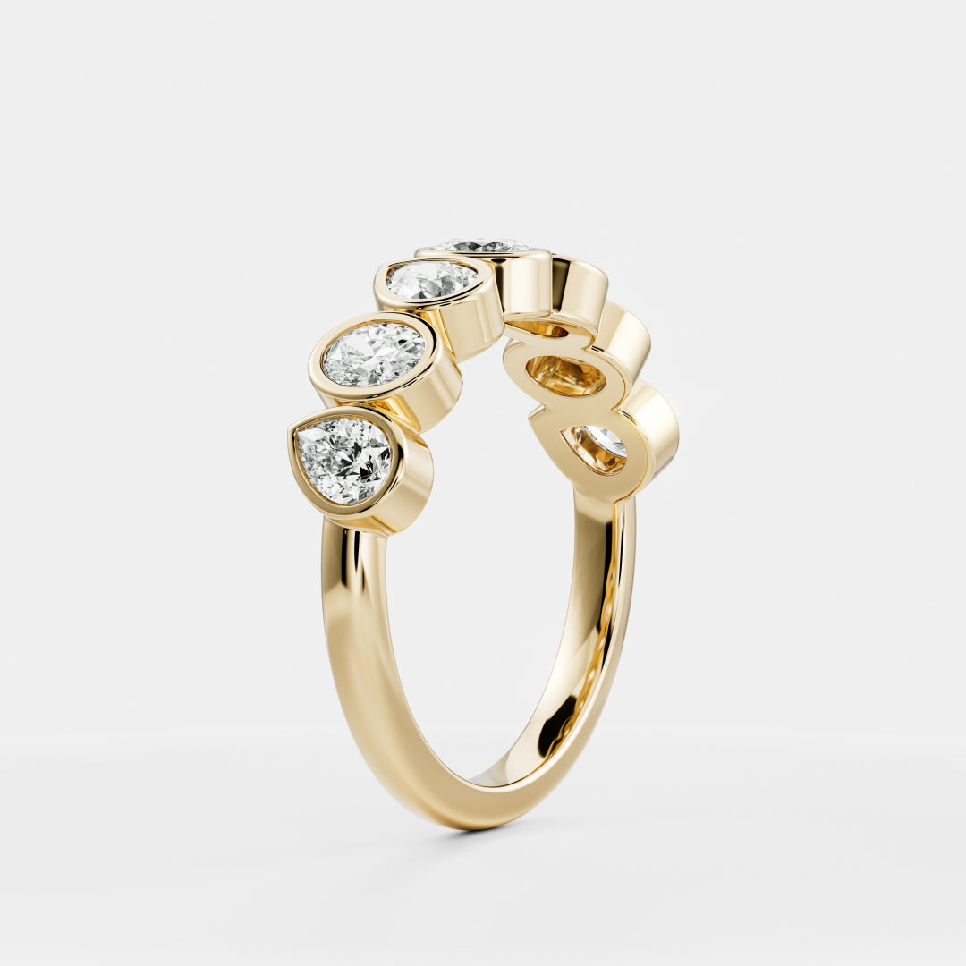 The Harper Ring - Pear and Oval Bezel Wedding Ring additional view 3