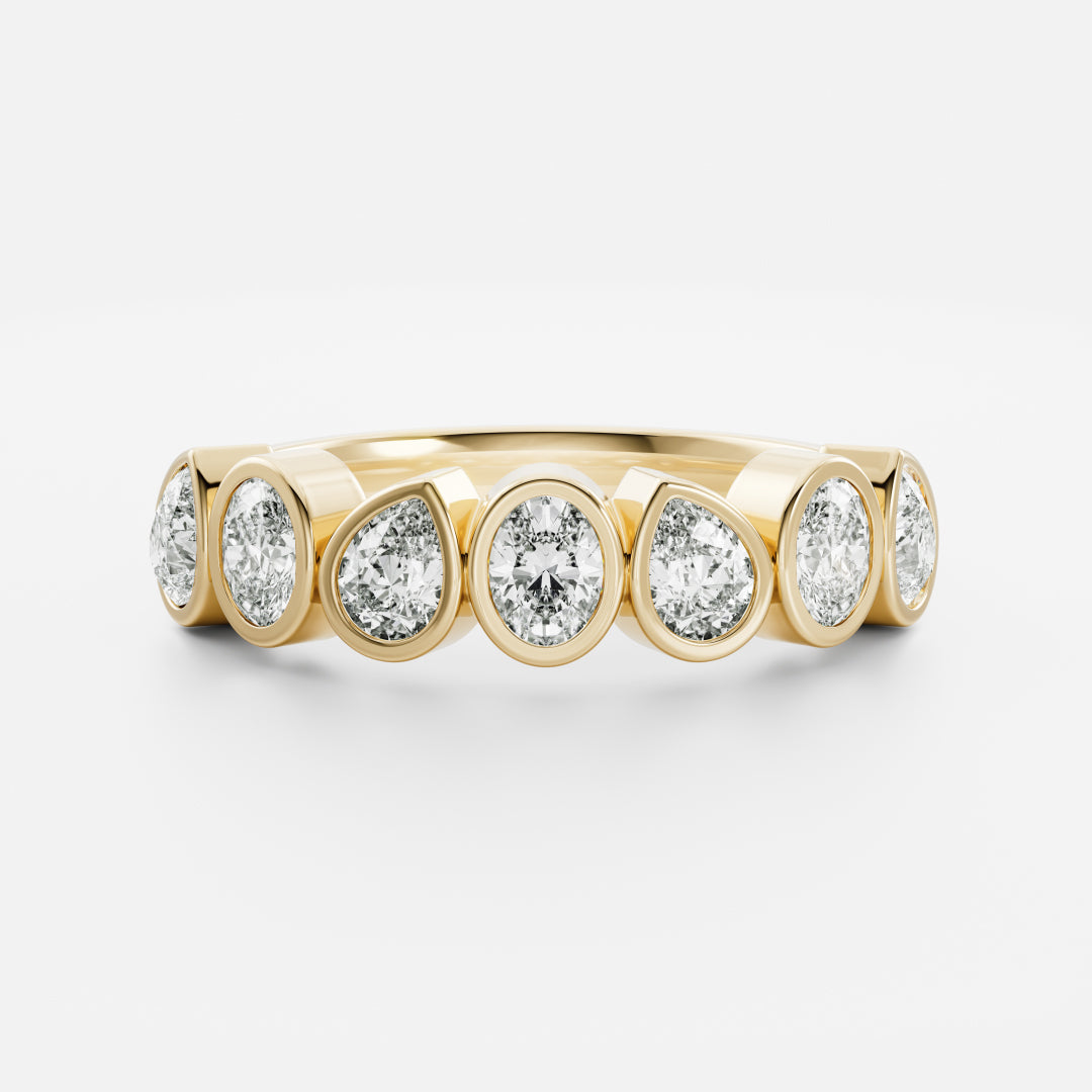 The Harper Ring - Pear and Oval Bezel Wedding Ring