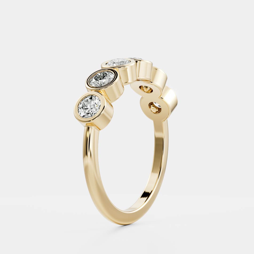 The Harper Ring - Round Bezel Wedding Ring additional view 3