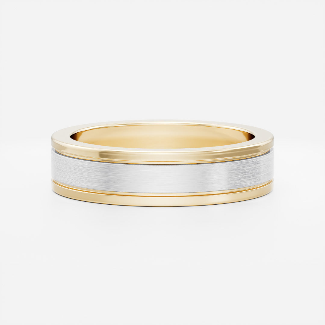 The Hugo Ring - Brushed Dual Grooved Men's Wedding Band additional view 2