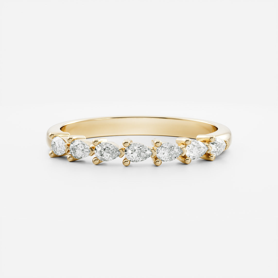 The Lucie Ring - Horizontal Pear Wedding Ring