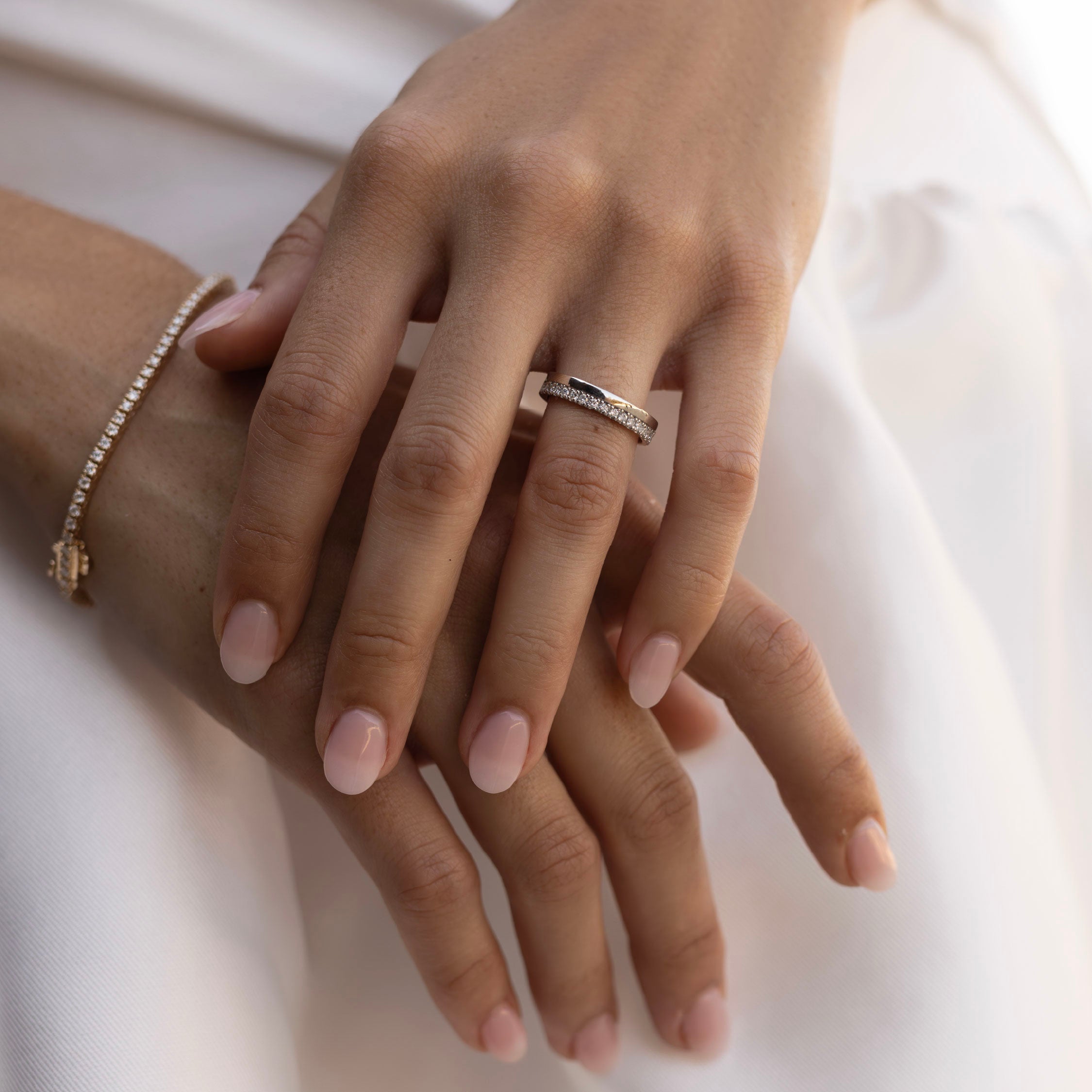 The Nara Ring - Pavé Edge Statement Wedding Ring additional view 2