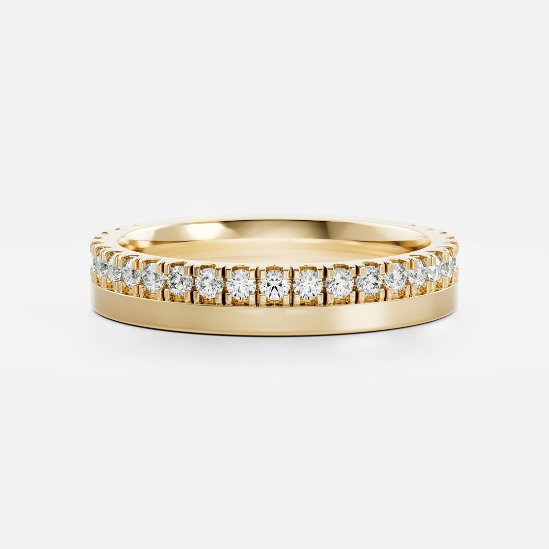 The Nara Ring - Pavé Edge Statement Wedding Ring