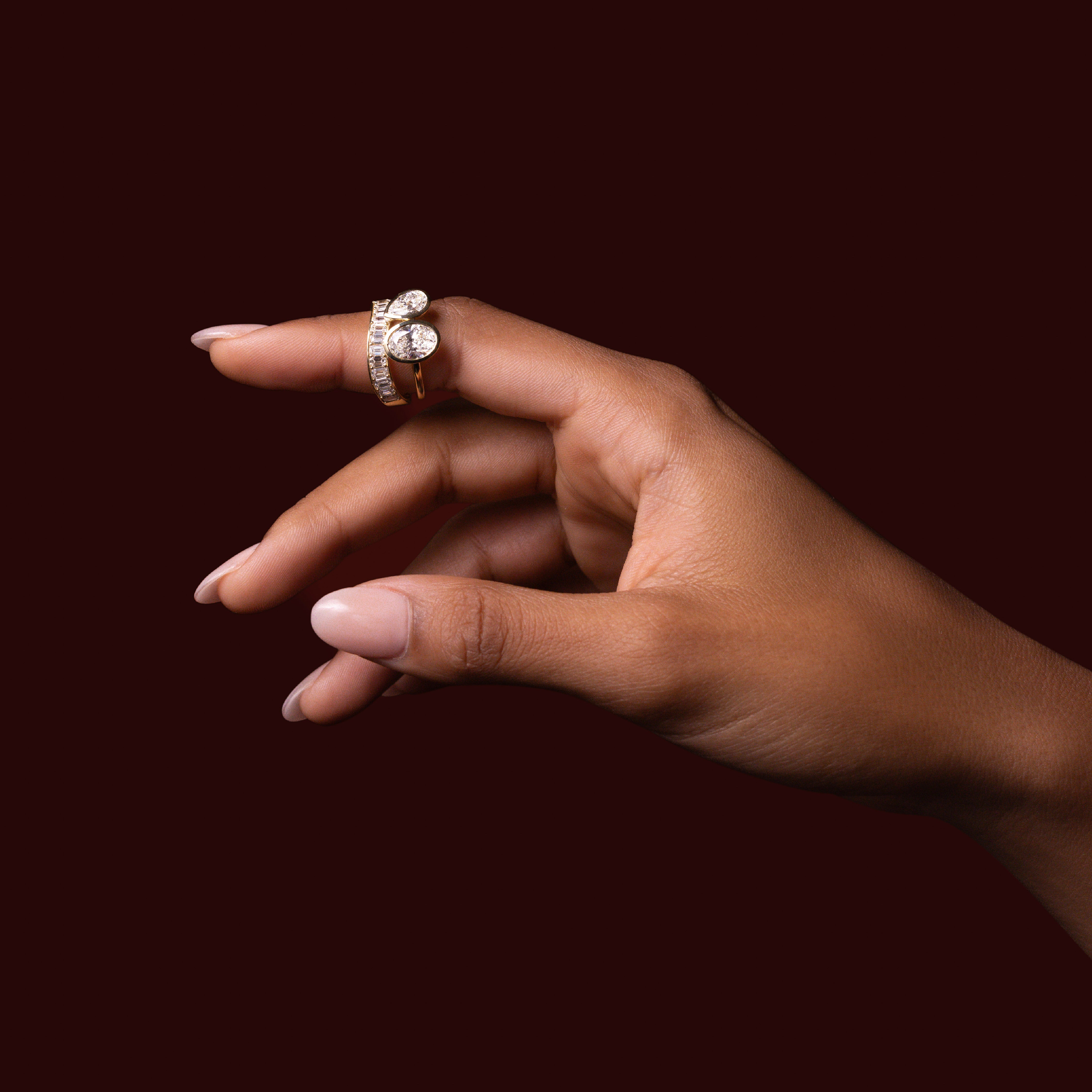 The Narelle Ring - Emerald Contour Wedding Ring additional view 2
