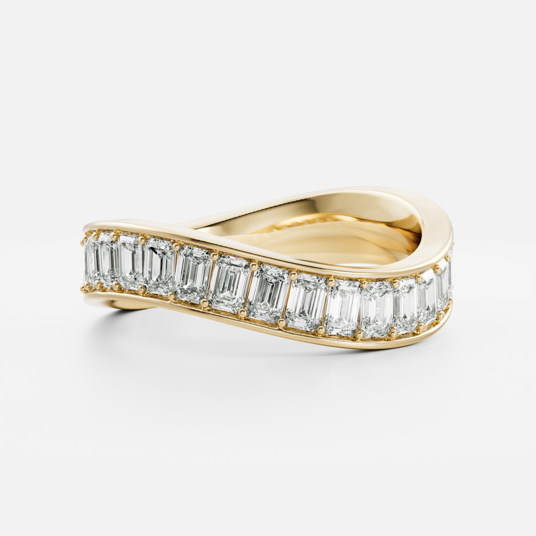 The Narelle Ring - Emerald Contour Wedding Ring