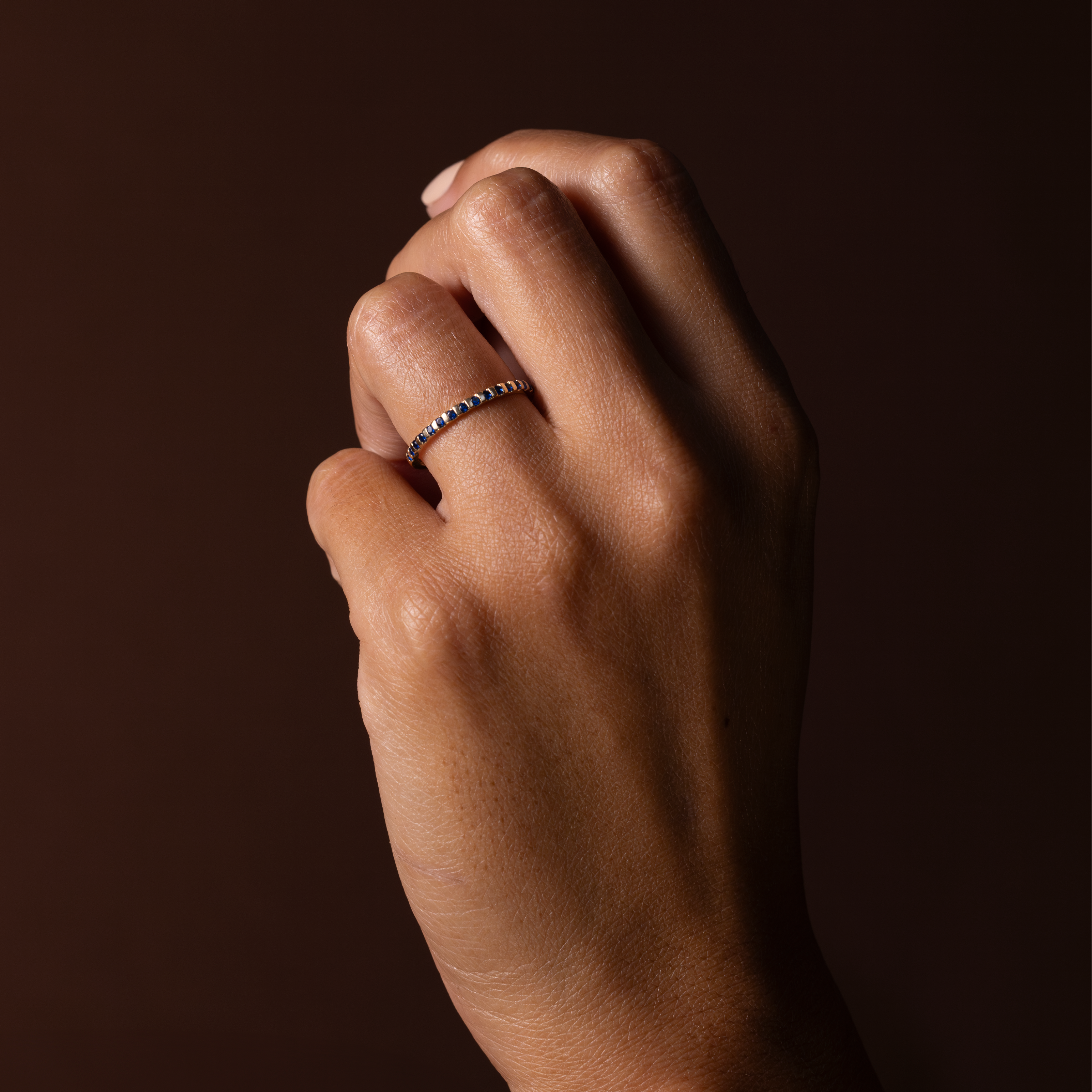 The Niah Ring - Cultured Sapphire Wedding Ring additional view 1