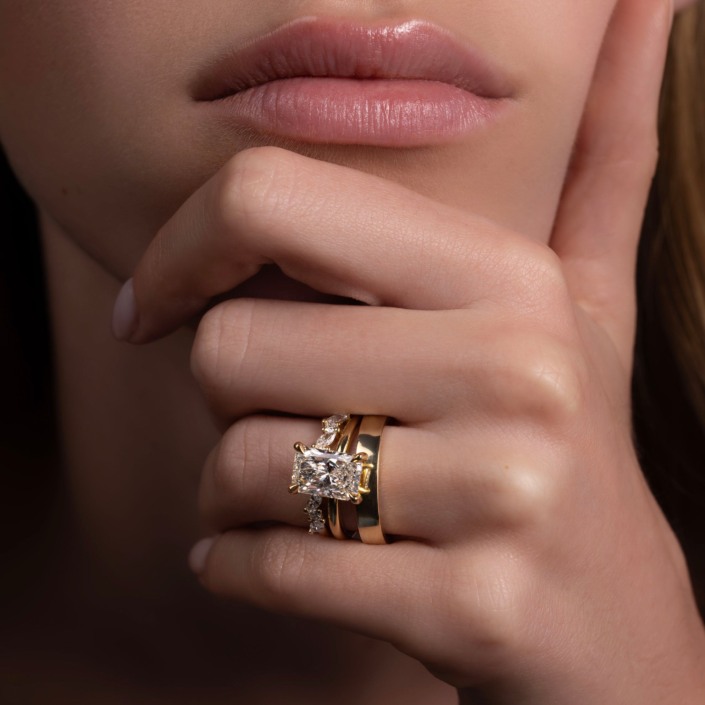 The Oceane Ring - Marquise and Round Brilliant Wedding Ring additional view 1