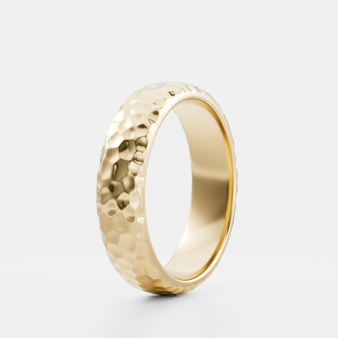 The Octavian Ring - Hammered Men's Wedding Band additional view 3