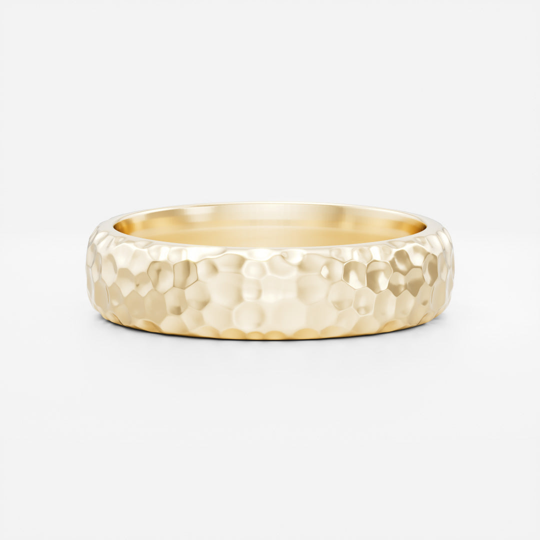 The Octavian Ring - Hammered Men's Wedding Band