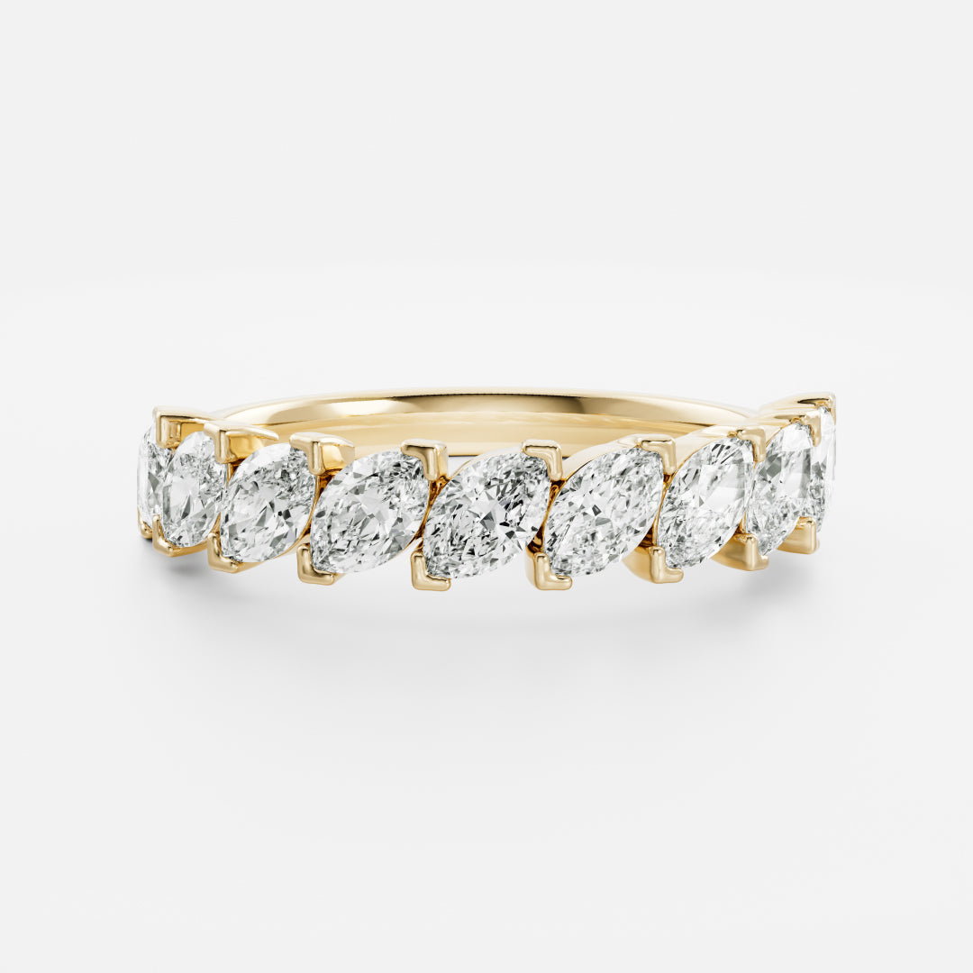 The Saphira Ring - Slanted Marquise Wedding Ring
