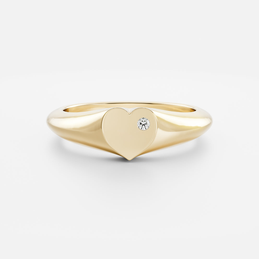 The Romy Ring - Signature Heart Inlay Signet