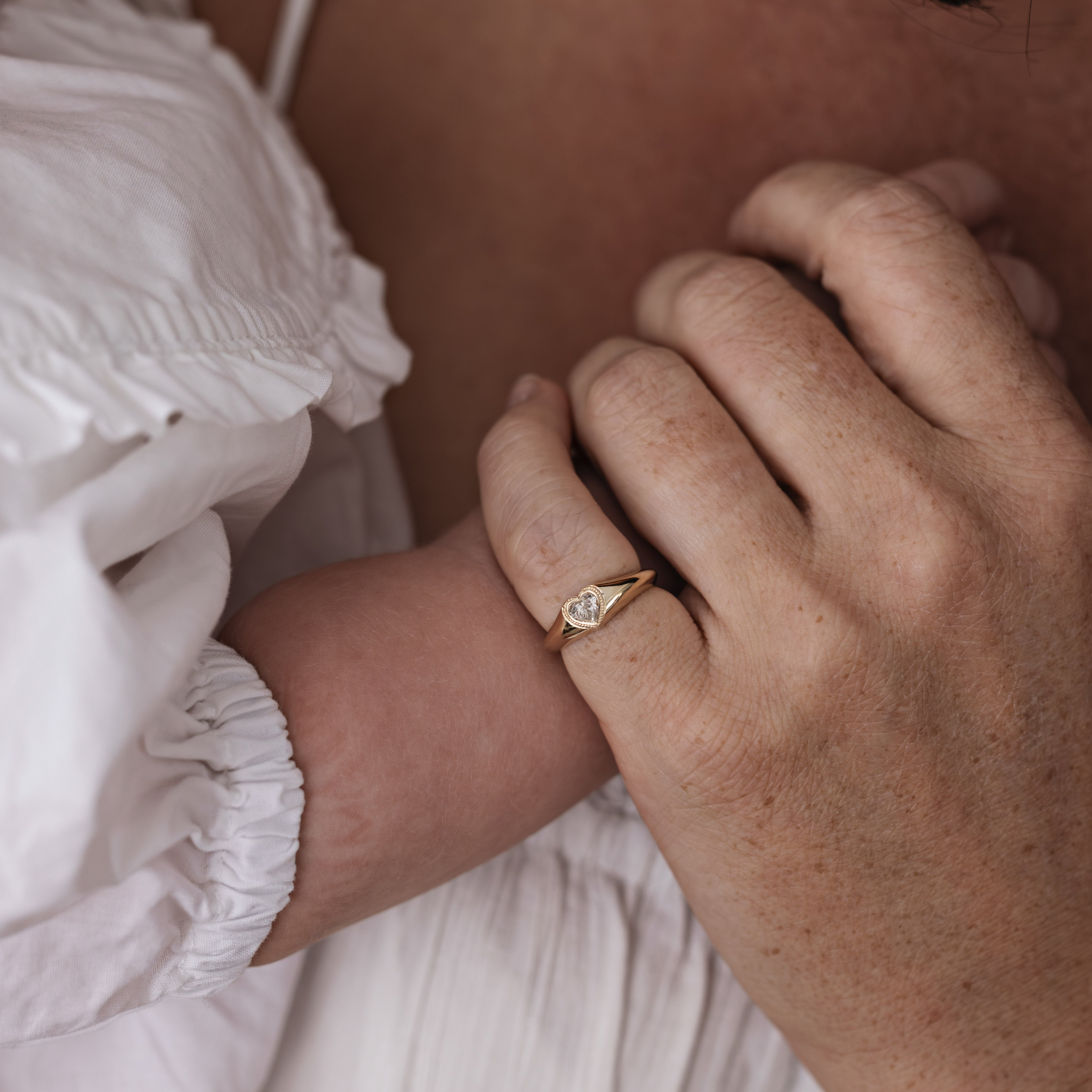 The Romy Ring - Signature Heart Milgrain Signet additional view 2