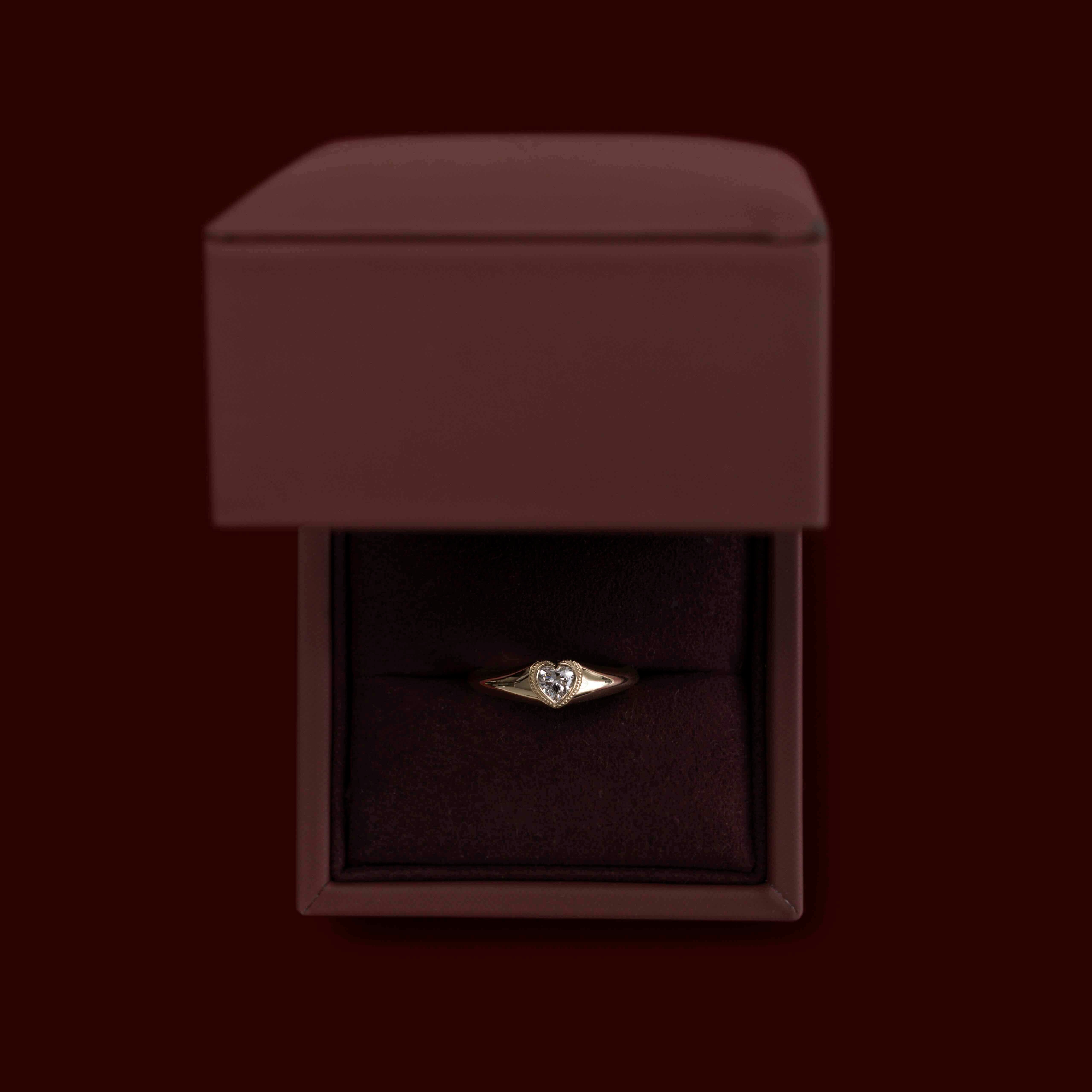 The Romy Ring - Signature Heart Milgrain Signet additional view 3