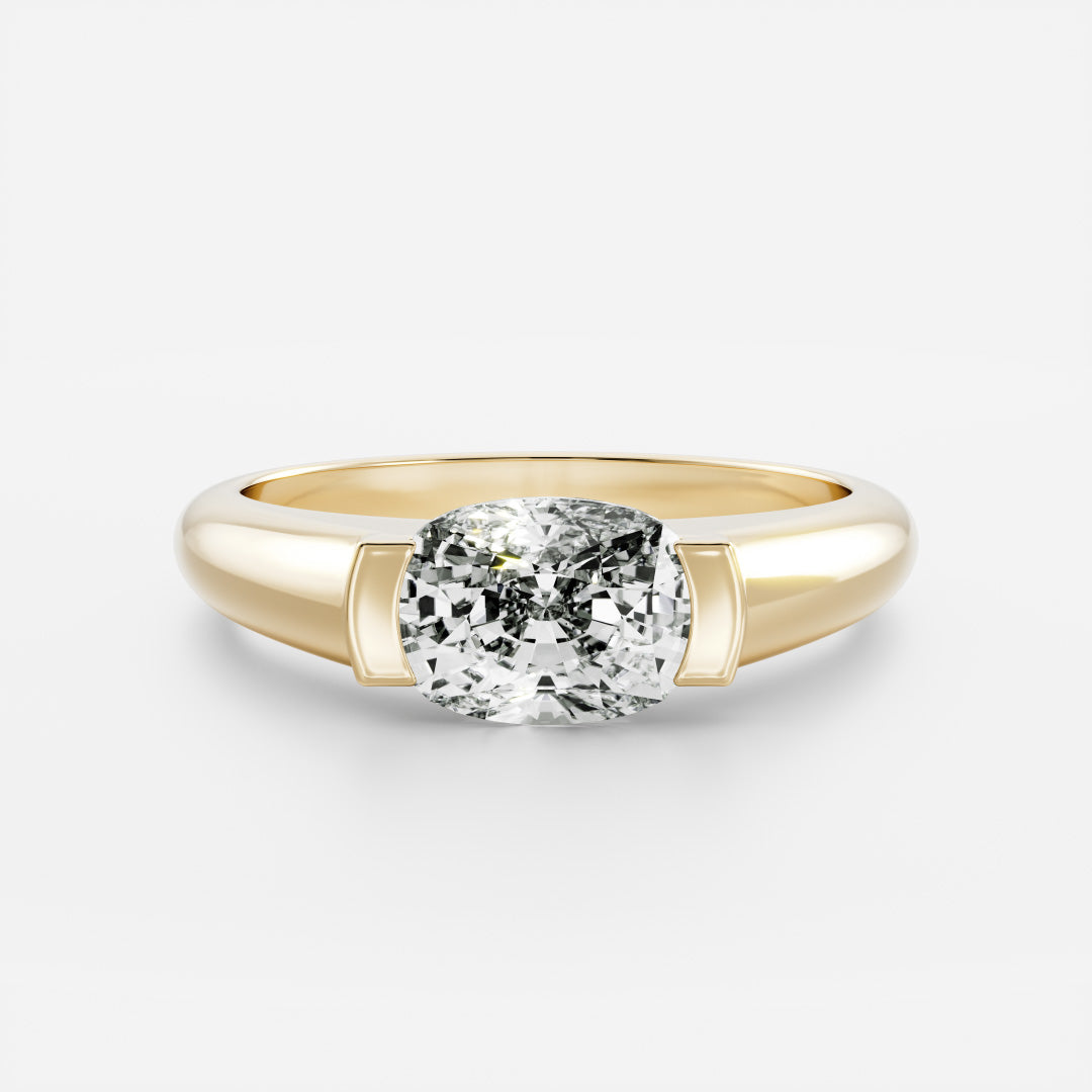 The Winslow Ring - Elongated Cushion Half Bezel Signet