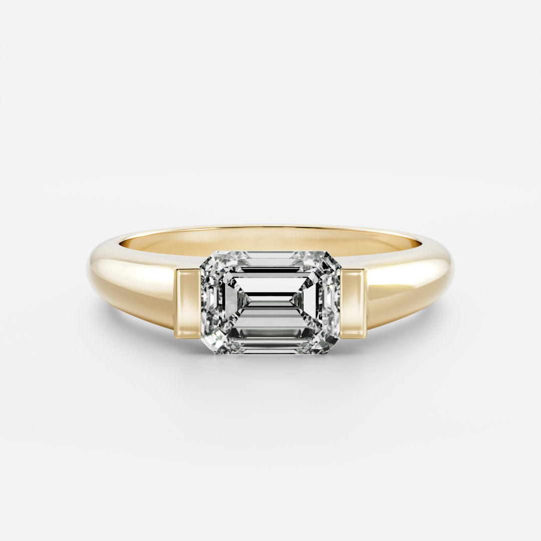 The Winslow Ring - Emerald Half Bezel Signet