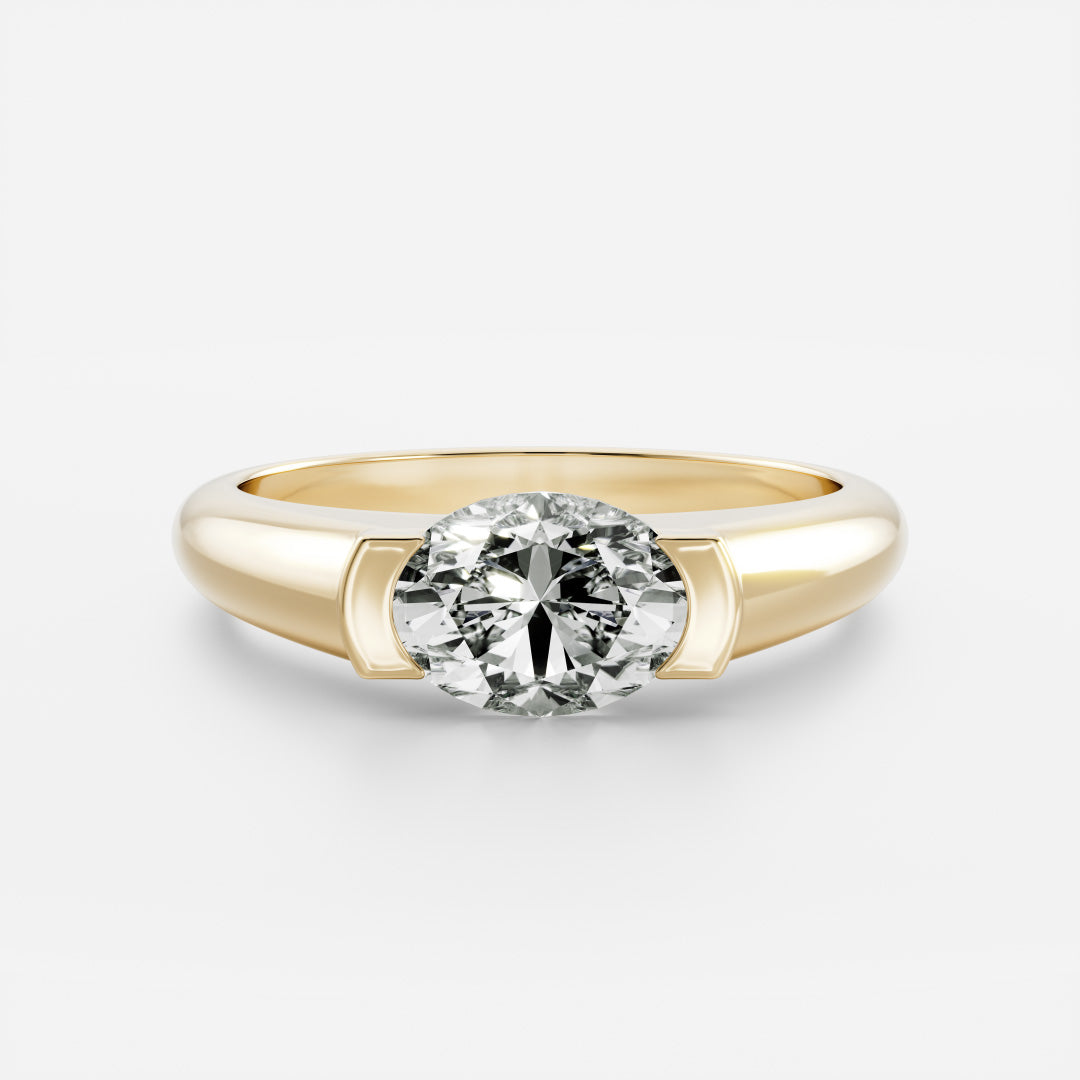 The Winslow Ring -  Oval Half Bezel Signet