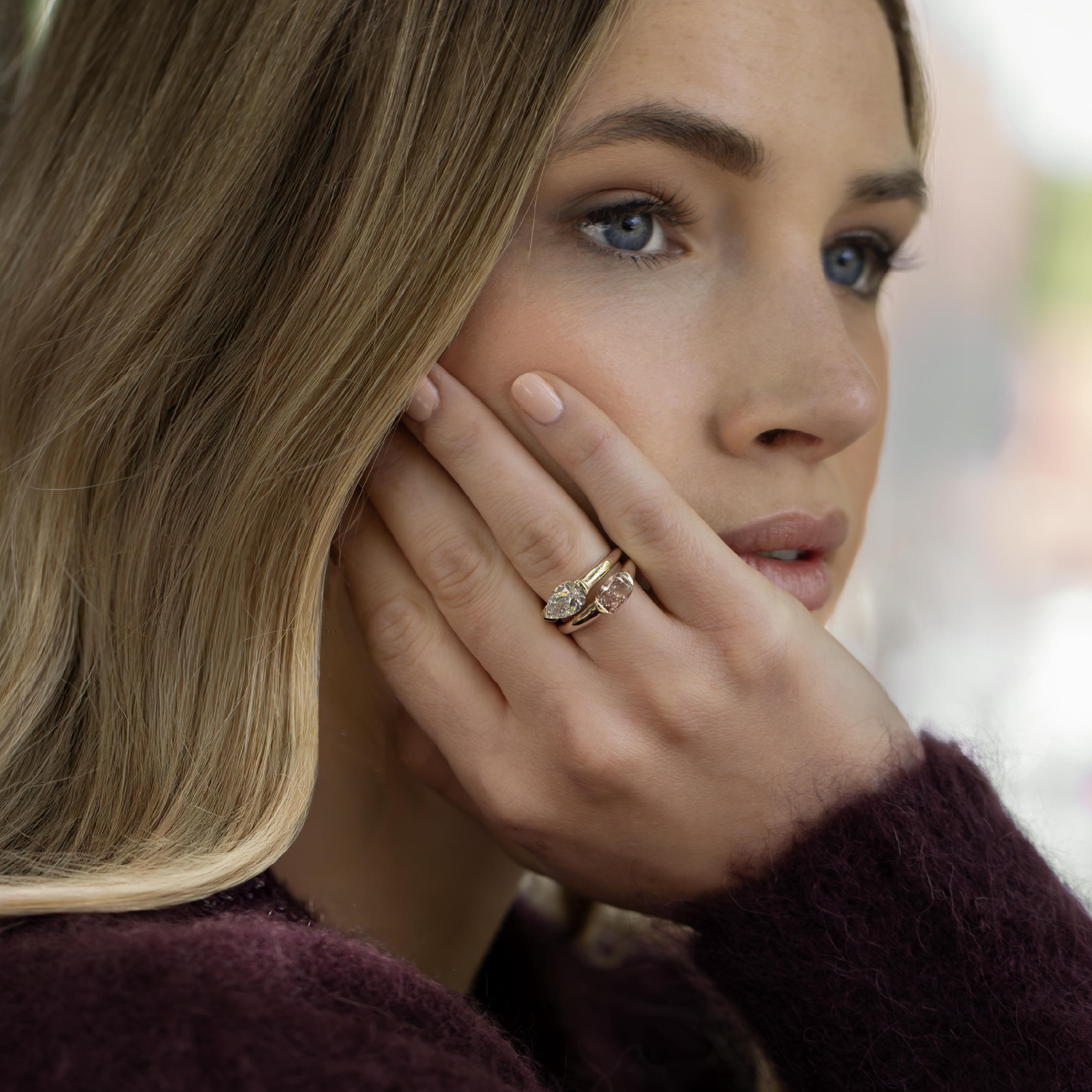 The Winslow Ring -  Pear Half Bezel Signet additional view 1