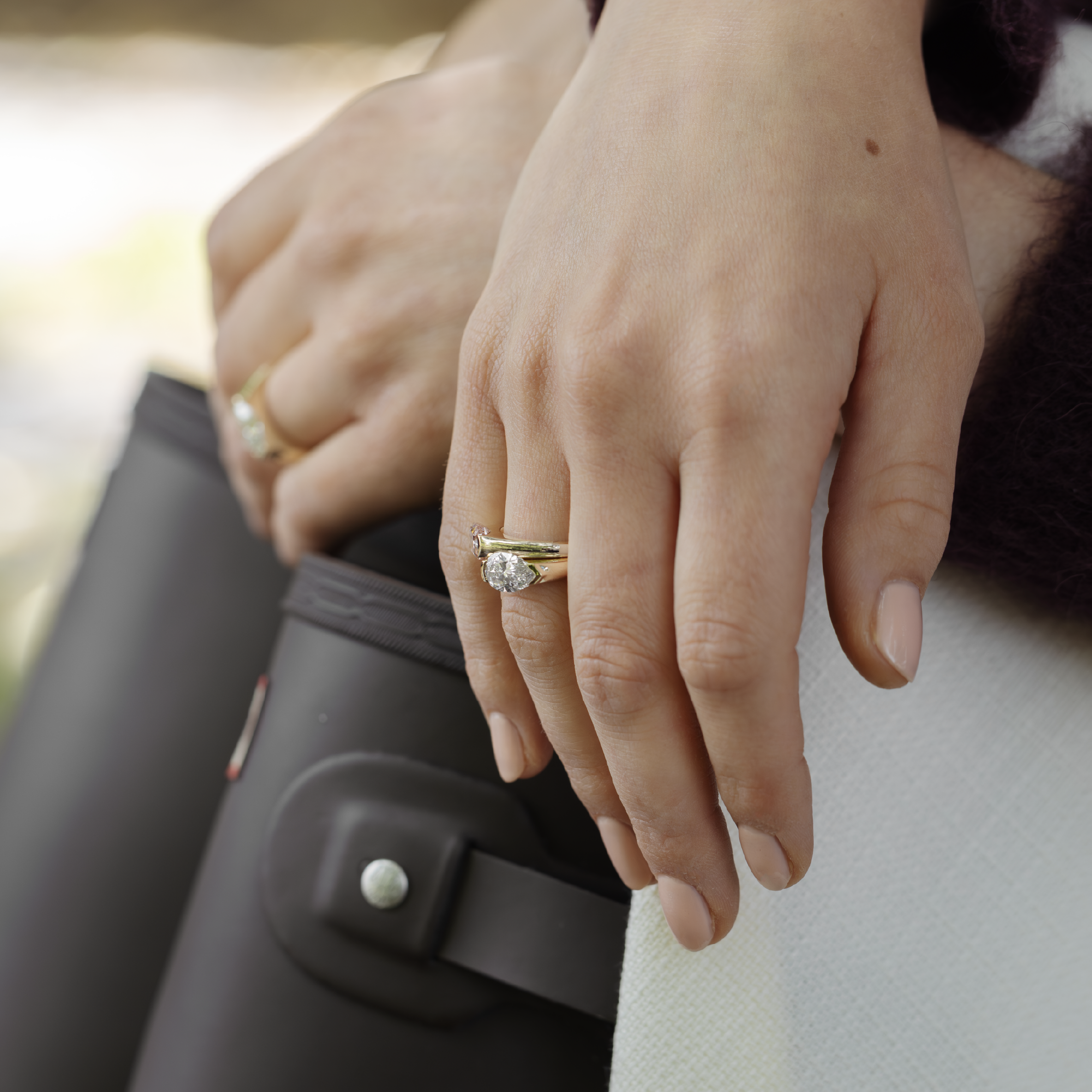 The Winslow Ring -  Pear Half Bezel Signet additional view 2