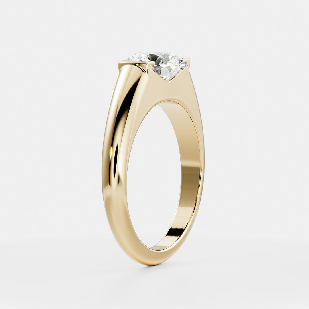 The Winslow Ring - Round Half Bezel Signet additional view 1