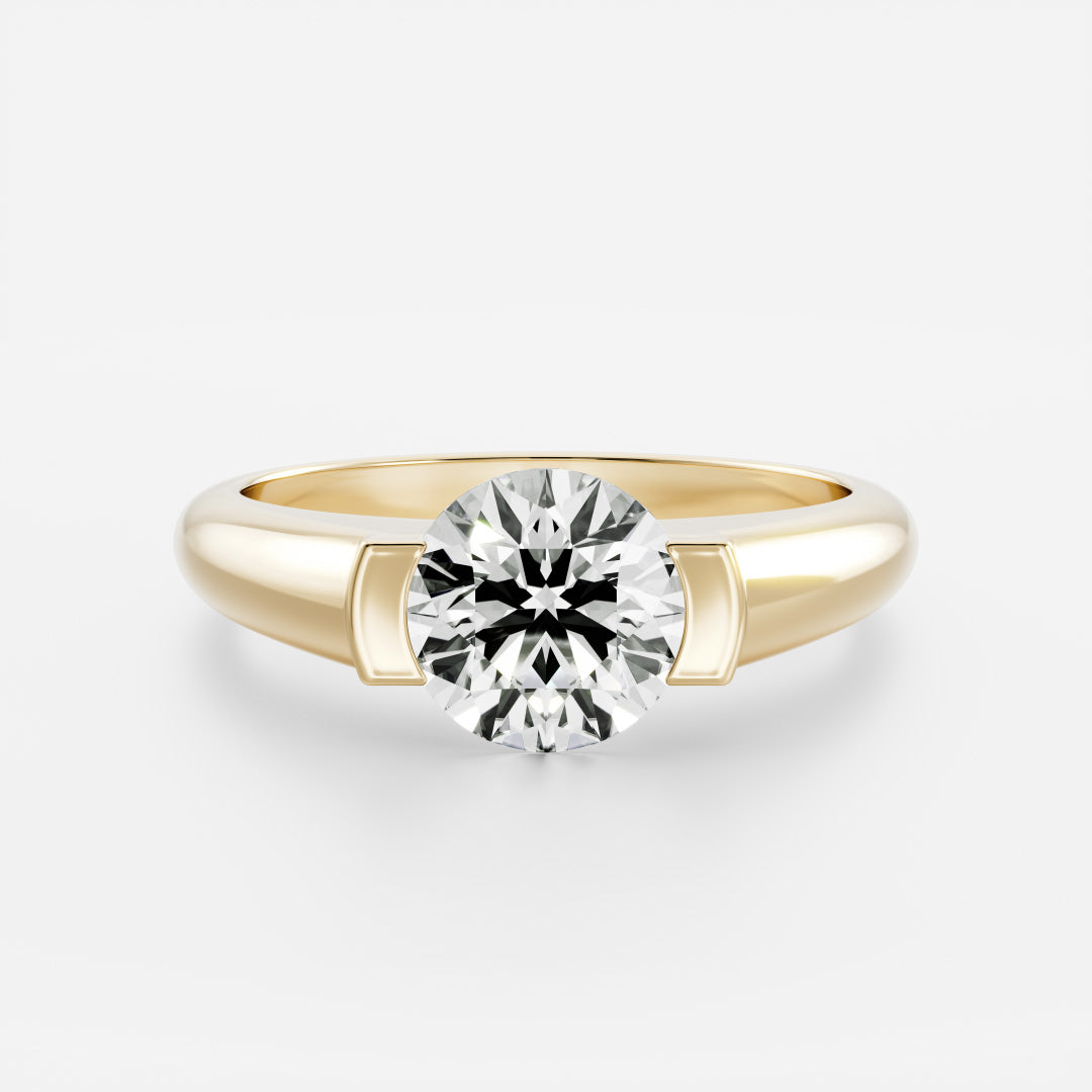 The Winslow Ring - Round Half Bezel Signet