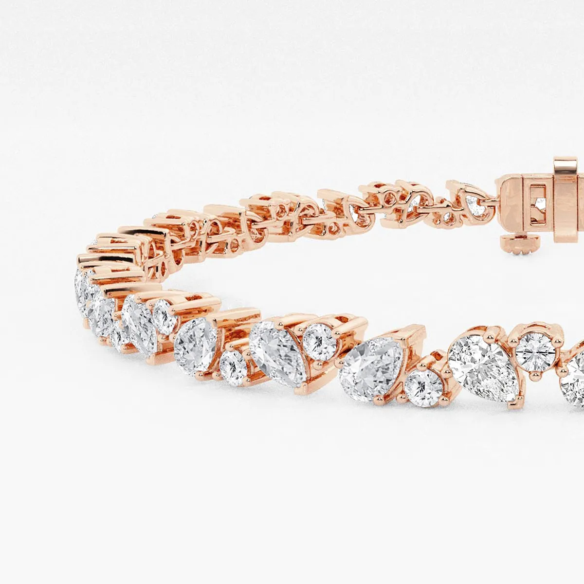 4 1/2 ctw Round and Pear Lab Grown Diamond Alternating Bracelet - 7 Inches