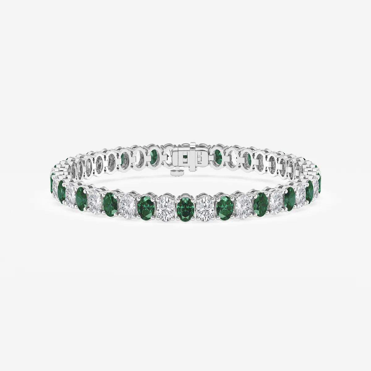 12 ctw Oval Created Sapphire and Oval Lab Grown Diamond Four-Prong Tennis Bracelet - 7 Inches